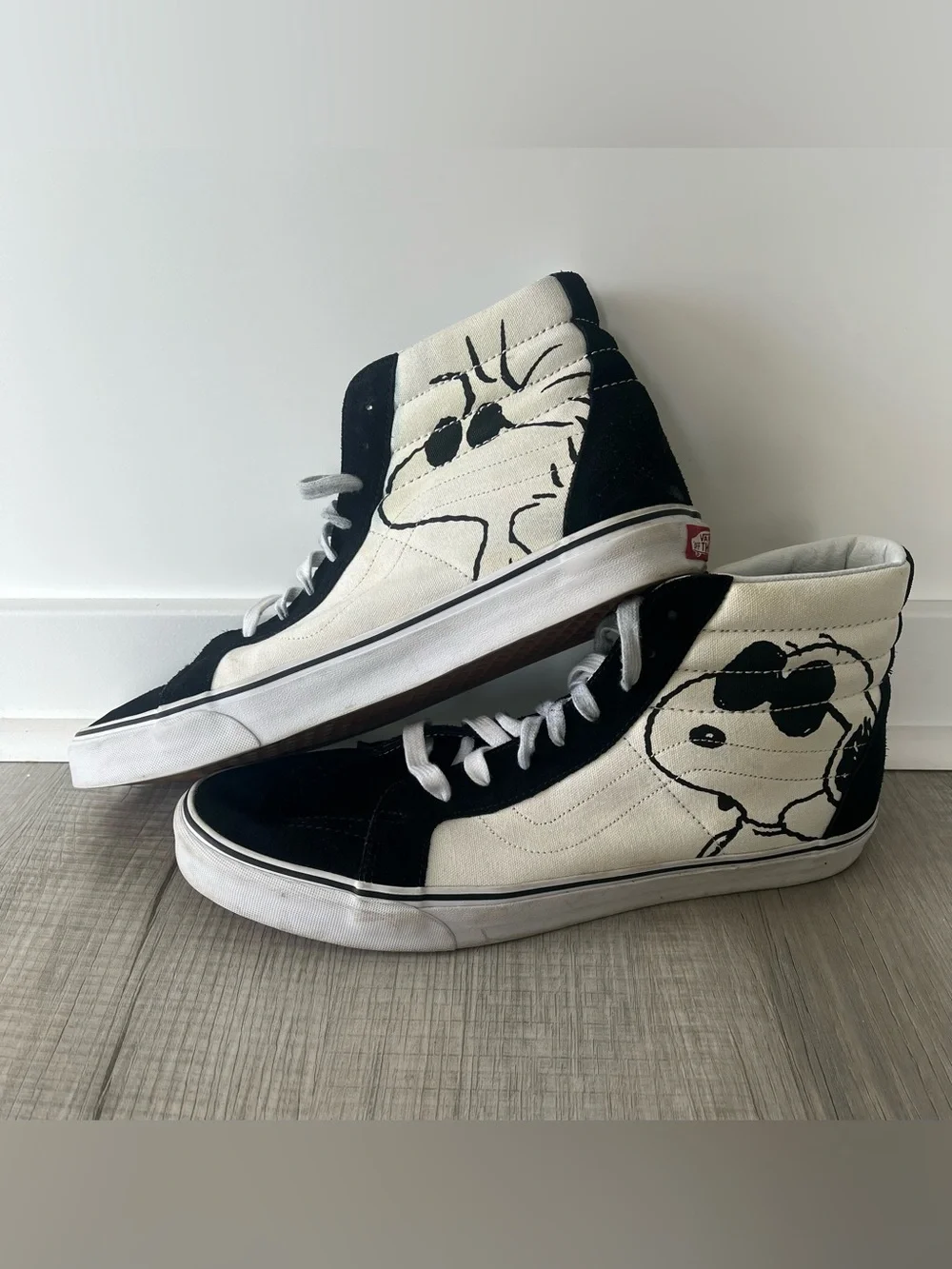 Vans Peanuts SK8-HI Reissue Joe Cool Snoopy Woodstock Black White Mens Size 16